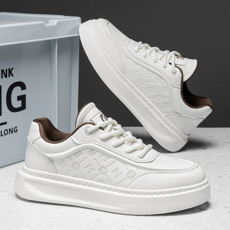 Мужская обувь 2025 новая весна универсальная мужская модная обувь спортивная повседневная противоскользящая старшая мужская маленькая белая обувь