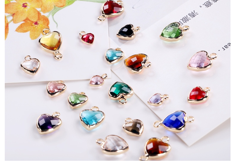 200g Weight 1 Piece Copper Artificial Crystal Heart Shape