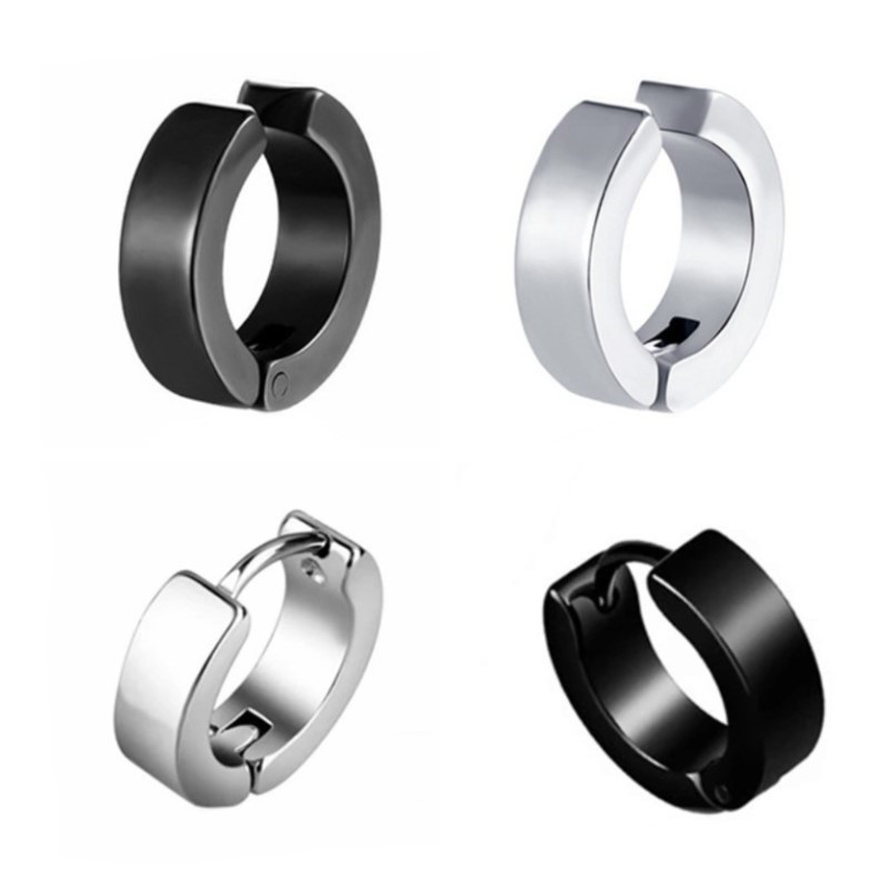 Cross-border Fashion Stainless Steel Earrings Korean Style Distinctive Ear Clip Unisex Punk Earrings Titanium Steel Ear Buckle