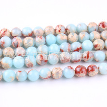 寿山石散珠帝皇石圆珠diy合成蛇皮石饰品配件串珠半成品珠子批发