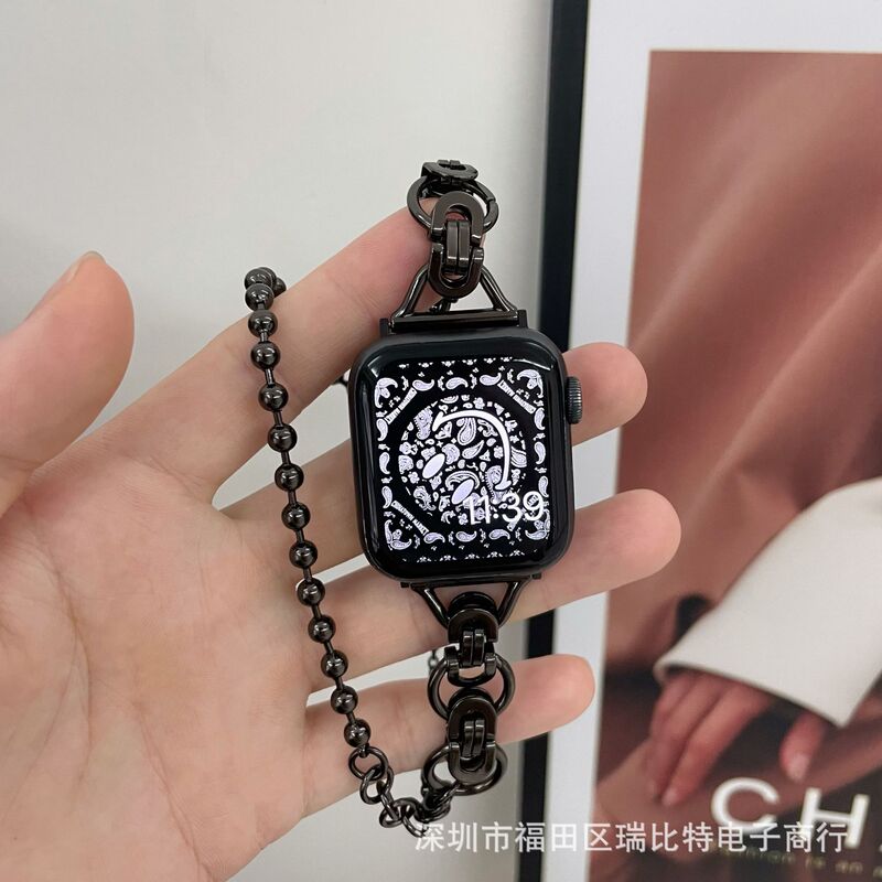 Suitable for s8 Apple Watch applewatch7 double ring design iwatch654321 generation SE metal chain Suitable for s8 Apple Watch applewatch7 double ring design iwatch654321 generation SE metal chain