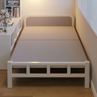 Folding Bed Single Bed Home Rental Room Hard Bed Adult Dormitory Simple Bed Portable Iron Bed Companion Bed Extra Bed