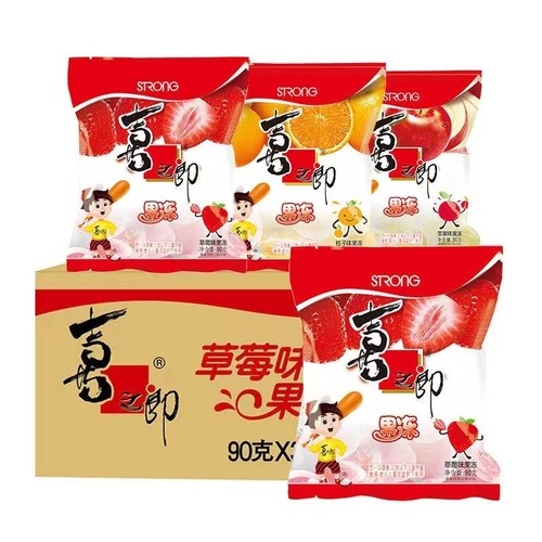 Xililang Jelly 90g Pack with Fruit Pulp, Coconut, Strawberry, and Orange Flavor - Leisure Snack for Children and Marriage Candy