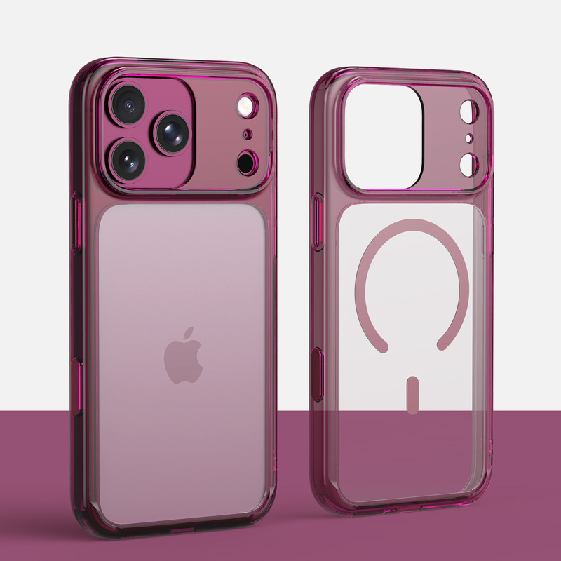Suitable for iPhone 18 Pro Max, crystal clear magnetic phone case, Apple 17 with AI button, full protection anti-drop cover