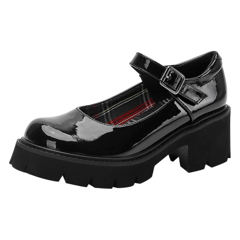 Кожаные туфли Мэри Джейн из натуральной кожи, женские туфли на высоком каблуке 2024, новые весенние туфли на платформе, мягкие туфли для девочек в британском стиле преппи