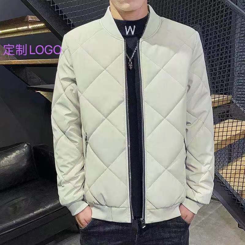 Men's 2021 Winter New Style Korean Style Cotton-padded Jacket, Casual Loose Plus Size Hoodless Stand Collar Cotton-padded Coat