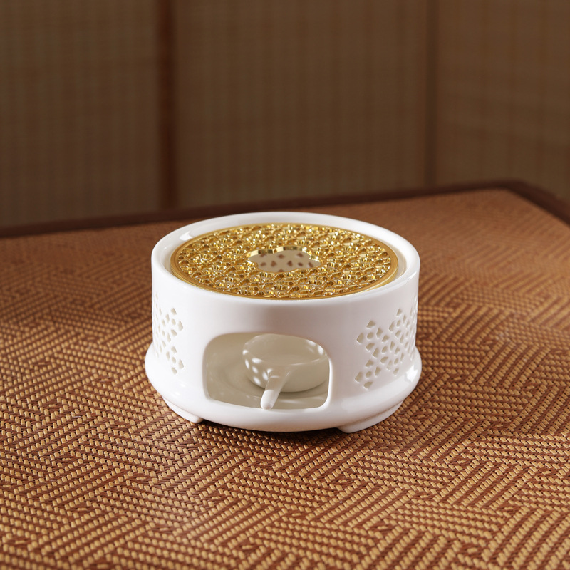 Calentador de té con diseño de horno hueco que cambia de color, calentador de velas para restaurantes, hoteles y uso doméstico, tetera aislada con forma de flor, calentador de té esmaltado en horno.