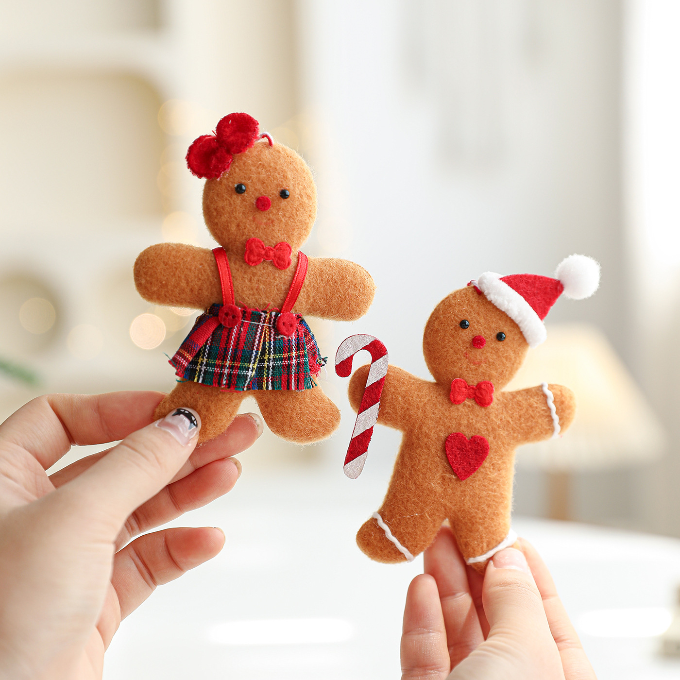 Nuevo color curry pan de jengibre muñeca tela colgante árbol de Navidad colgante decoración decoración al por mayor