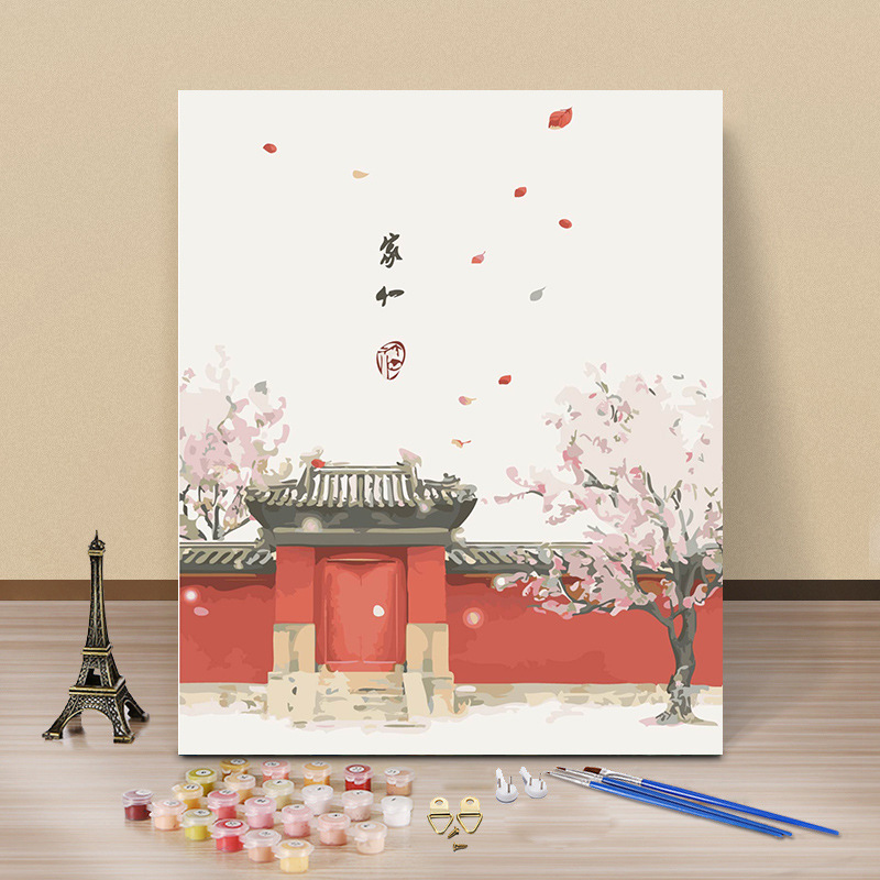 クロスボーダー diy デジタル油絵アマゾン AliExpress 卸売着色風景花絵画リビングルームの装飾絵画|undefined