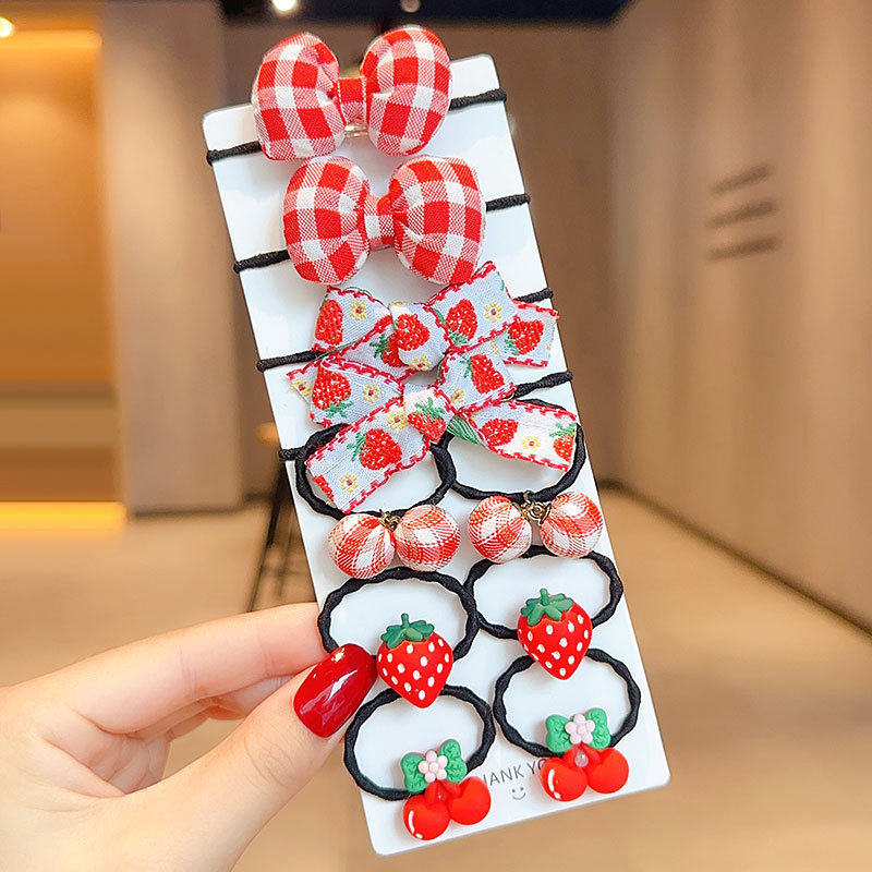 SKU-05-草莓红方格系列10件套