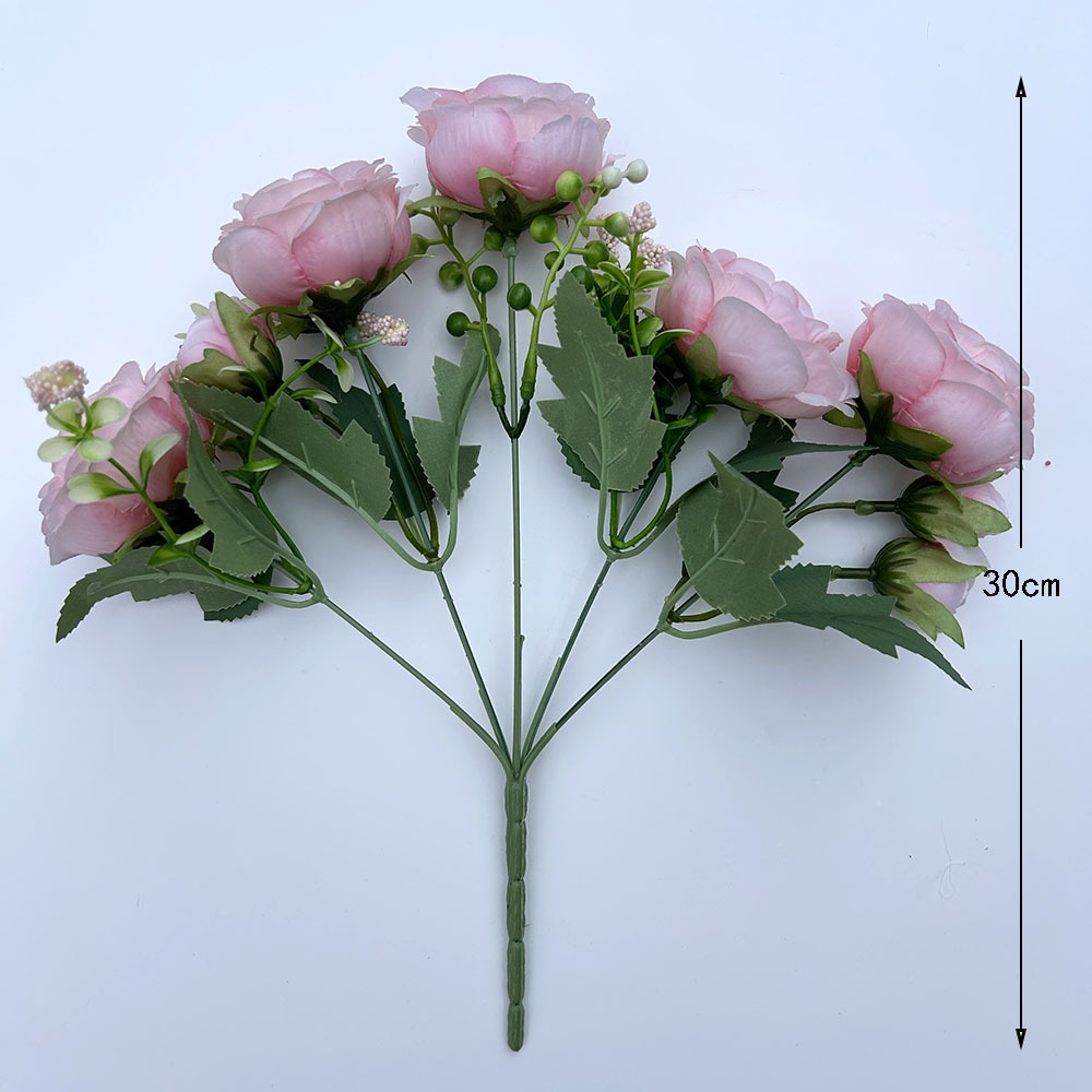 Simulation 5 Spring Peony Korean-style Bundle Rose Peony Simulation Flower Home Wedding Rose Bundle Decoration_voghion.com