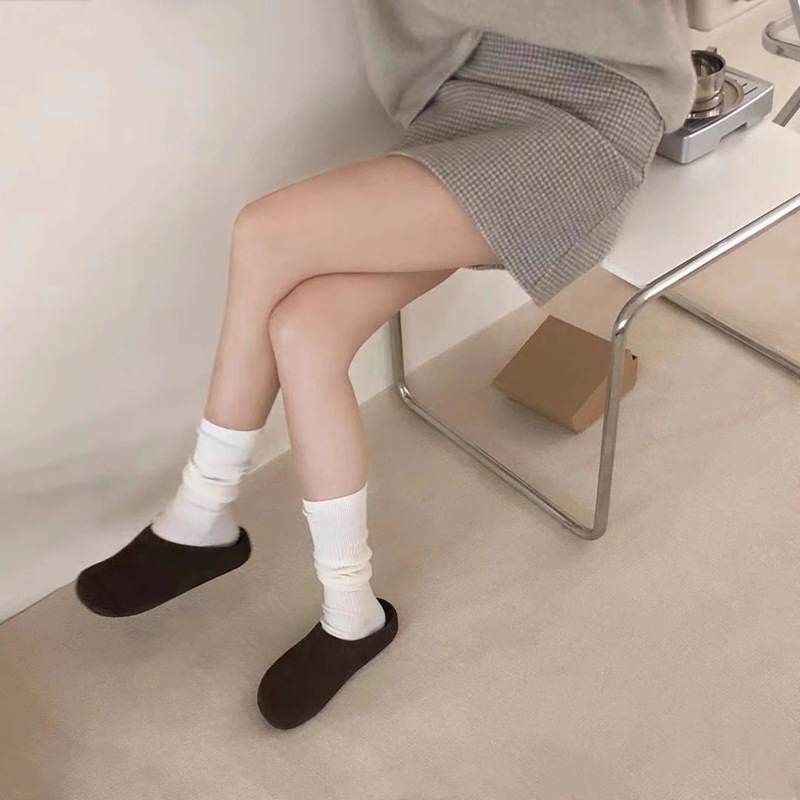 Uudet rento paksupohjaiset muodikkaat tasapohjaiset monipuoliset yhden askeleen pehmustetut puolitossut yksittäisille kengät_voghion.com