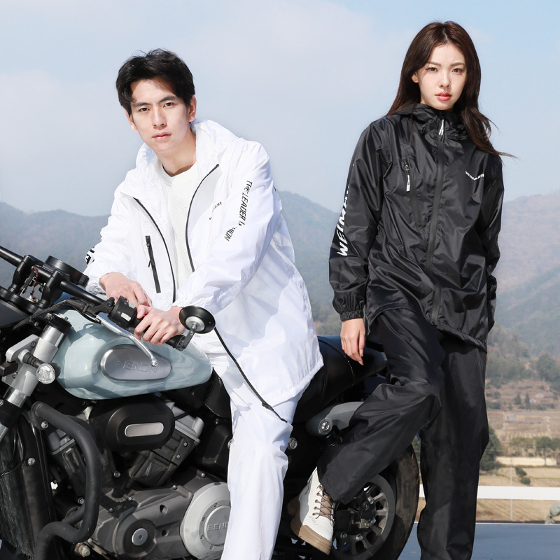 Ultra-thin Breathable Raincoat Rain Pants Set Men's Summer Long Full-body Anti-rainstorm Takeaway Split Riding Women's Sunscreen Suit