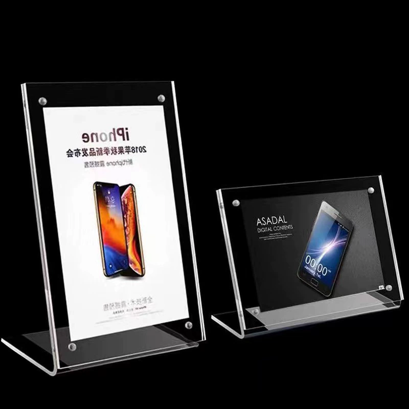 Оптовая продажа, акриловая настольная карта формата А4, сильная магнитная настольная табличка, L-образная дисплейная карта, настольная карта, настольная табличка, A5, карта для напитков, ценная карта, настольная карта