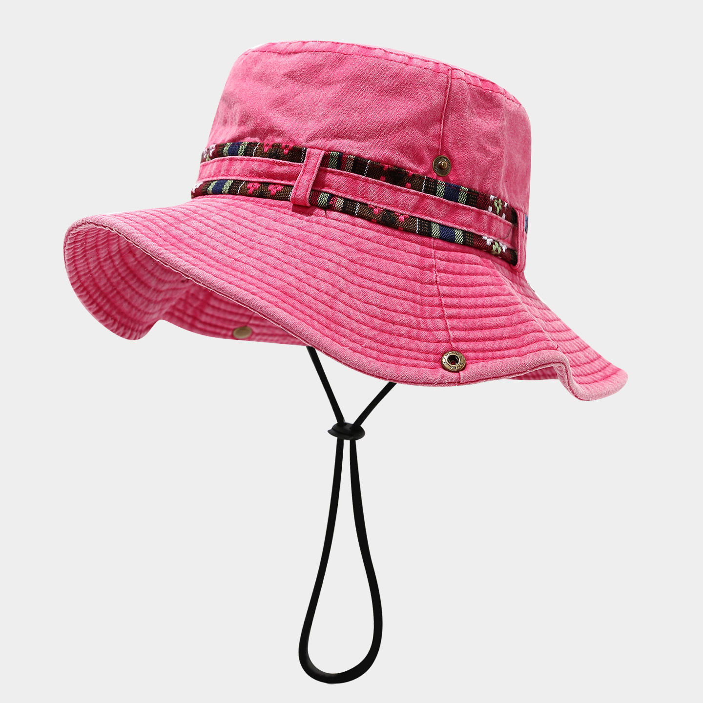 Sombrero de vaquero occidental para hombres y mujeres otoño nuevo deporte al aire libre ocio sombrero de pesca de montaña con cuerda de viento sombrero de sol marea