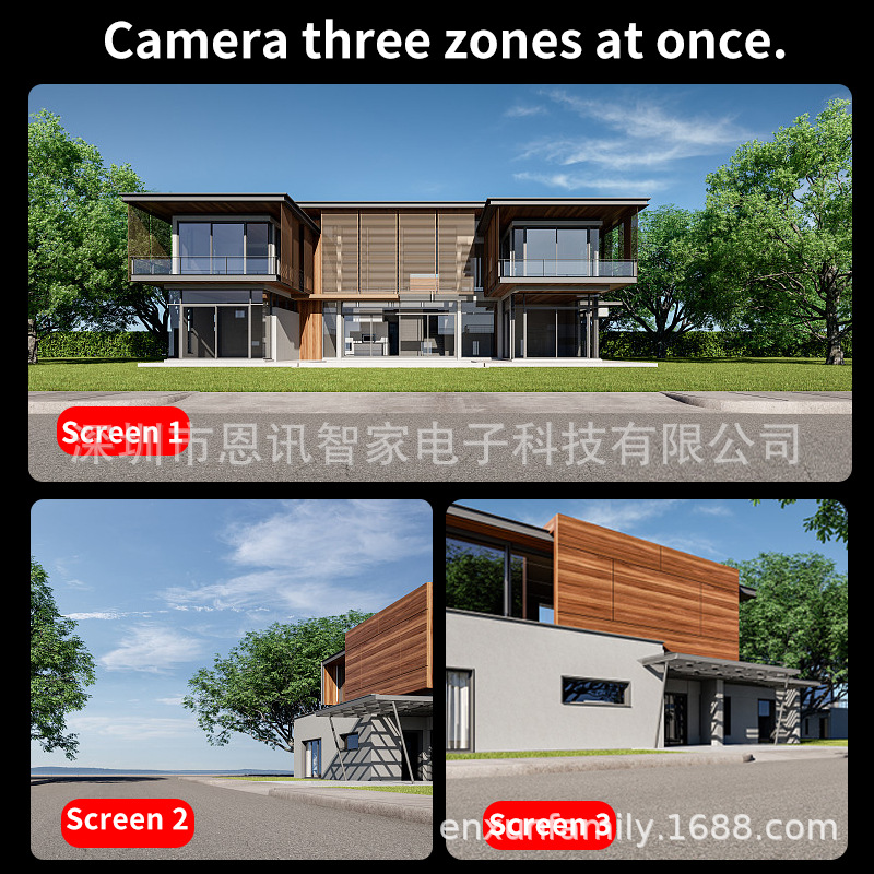 Transfronterizo para doble lente, tres imágenes 360 cámara panorámica, máquina de pelota al aire libre, monitor de alta definición a prueba de agua, gran angular image 5
