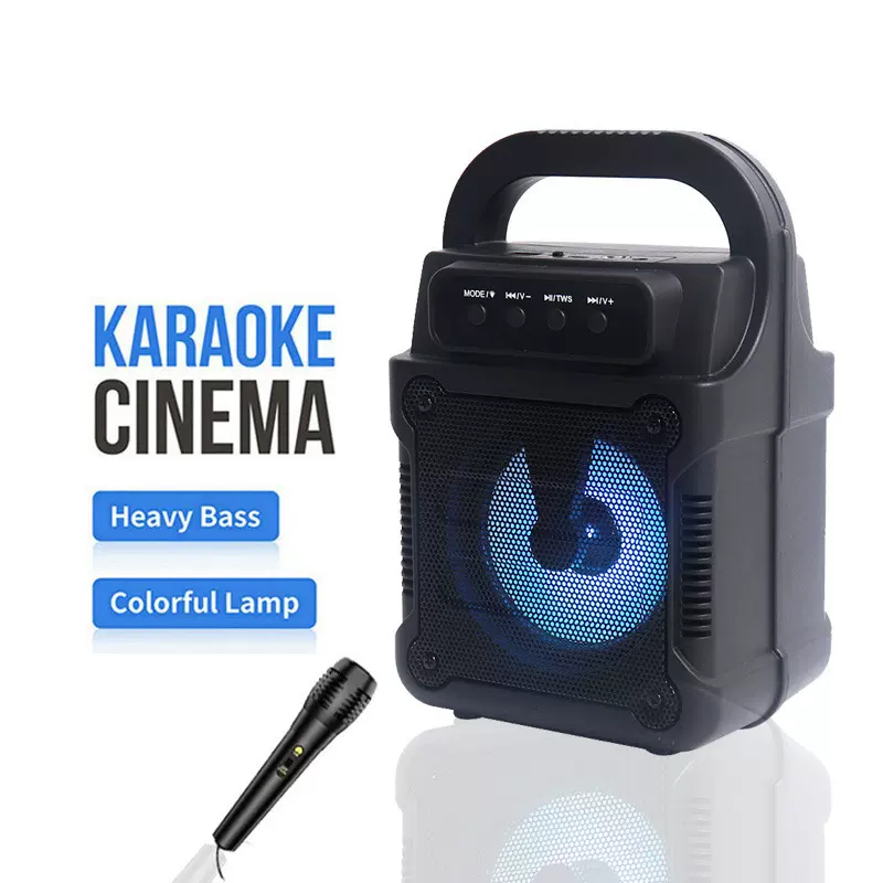 跨境无线插卡广场舞音箱大音量4寸手提户外便携式家用k歌蓝牙音响