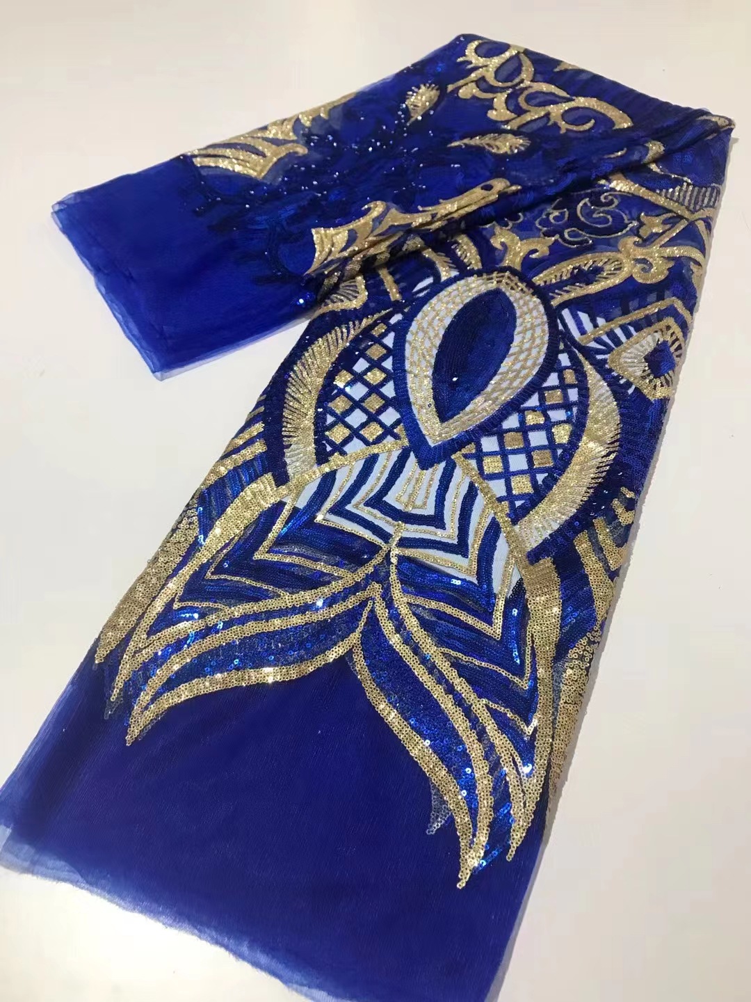 Moda europea y americana vestido de novia moda posicionamiento flor lentejuelas encaje tela lentejuelas bordado traje tela JX3567
