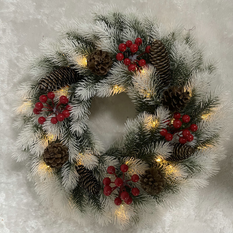 圣诞节花环装饰 仿真圣诞花环松针门窗挂饰花环酒店商场场景布置