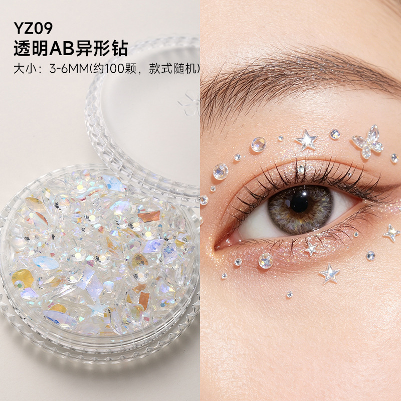 Decoraciones faciales maquillaje de ojos de novia maquillaje de escenario para niños pegatinas especiales cara lentejuelas lágrima diamante mariposa perla al por mayor