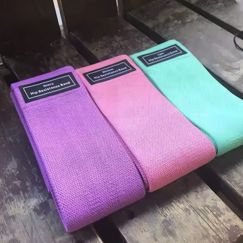 Cinturón de tracción de yoga transfronterizo, anillo de cadera de algodón de poliéster, cinturón de resistencia de elevación de cadera en cuclillas, conjunto de anillo elástico de fitness tejido en stock