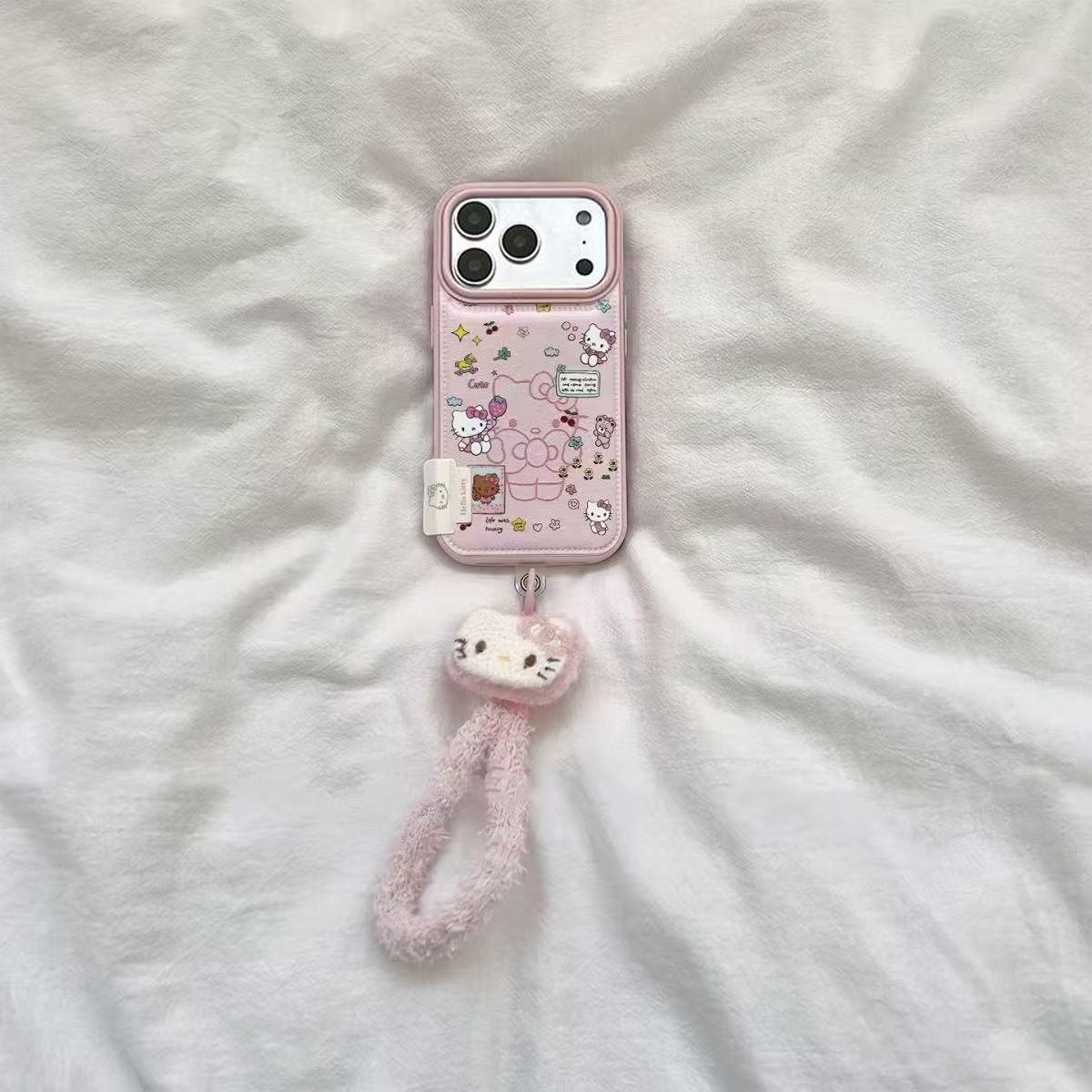 Label Balloon Kitty Cat Suitable for Iphone17Promax Mobile Phone Case New 16/15 Drum Bag 15 Niche 13