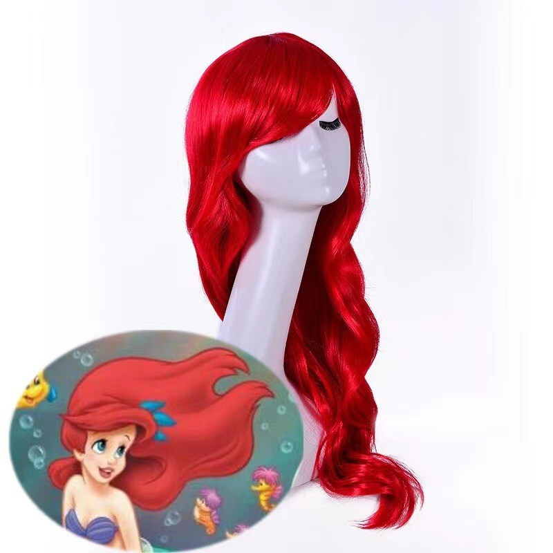 European and American anime wigs, long hair, mermaid wigs, cosplay wigs, princess long curly wigs, cosplay wigs, in stock