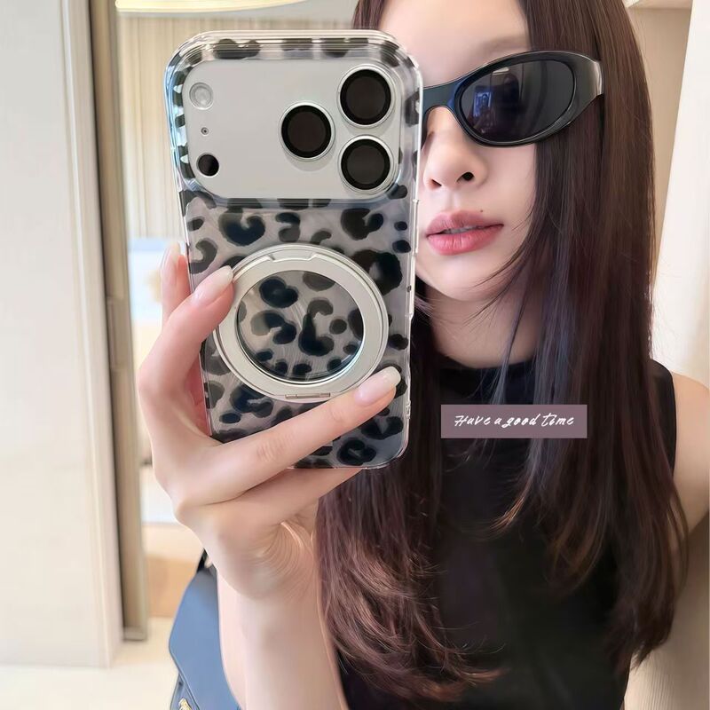 360 Rotating Pivot Stand Suitable for Iphone17Promax High-End Leopard Print Phone Case 16Pro/14/13 360 Rotating Pivot Stand Suitable for Iphone17Promax High-End Leopard Print Phone Case 16Pro/14/13