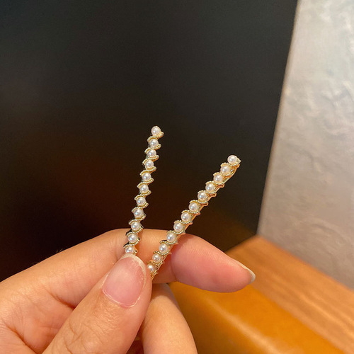 小珍珠发夹女款精致侧边碎发刘海夹一字夹发卡夹子头饰边夹