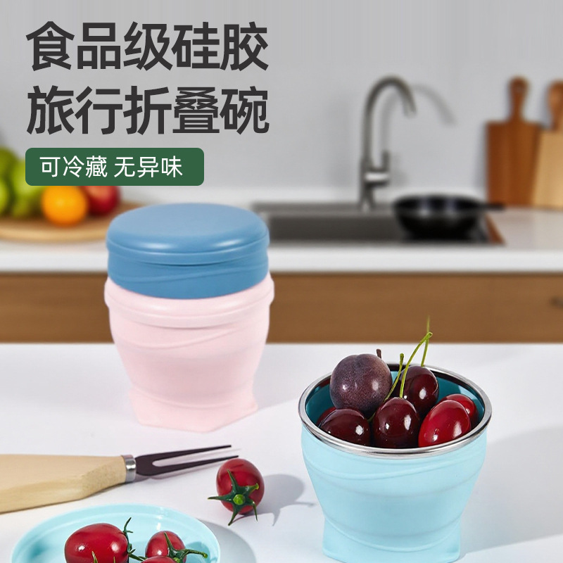 Folding handheld children's travel tableware for traveling