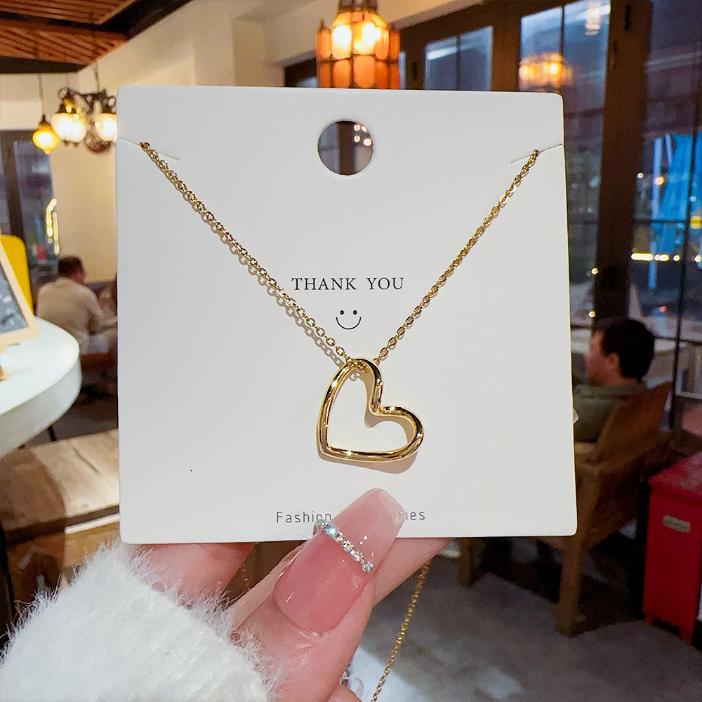 304 Stainless Steel Chain Material 1 Piece Quantity Wholesale Jewelry IG Style Sweet Heart Shape Titanium Steel Plating Pendant Necklace