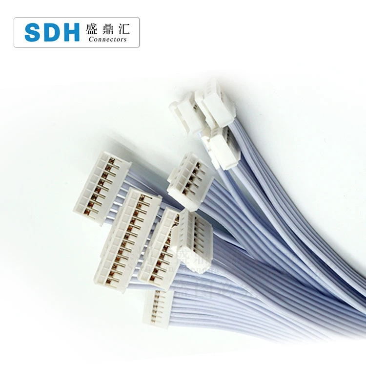 Клеммный кабель HY2.0mm2p-8p с тросом замка двуглавый красный, белый, синий и белый кабельный соединительный провод