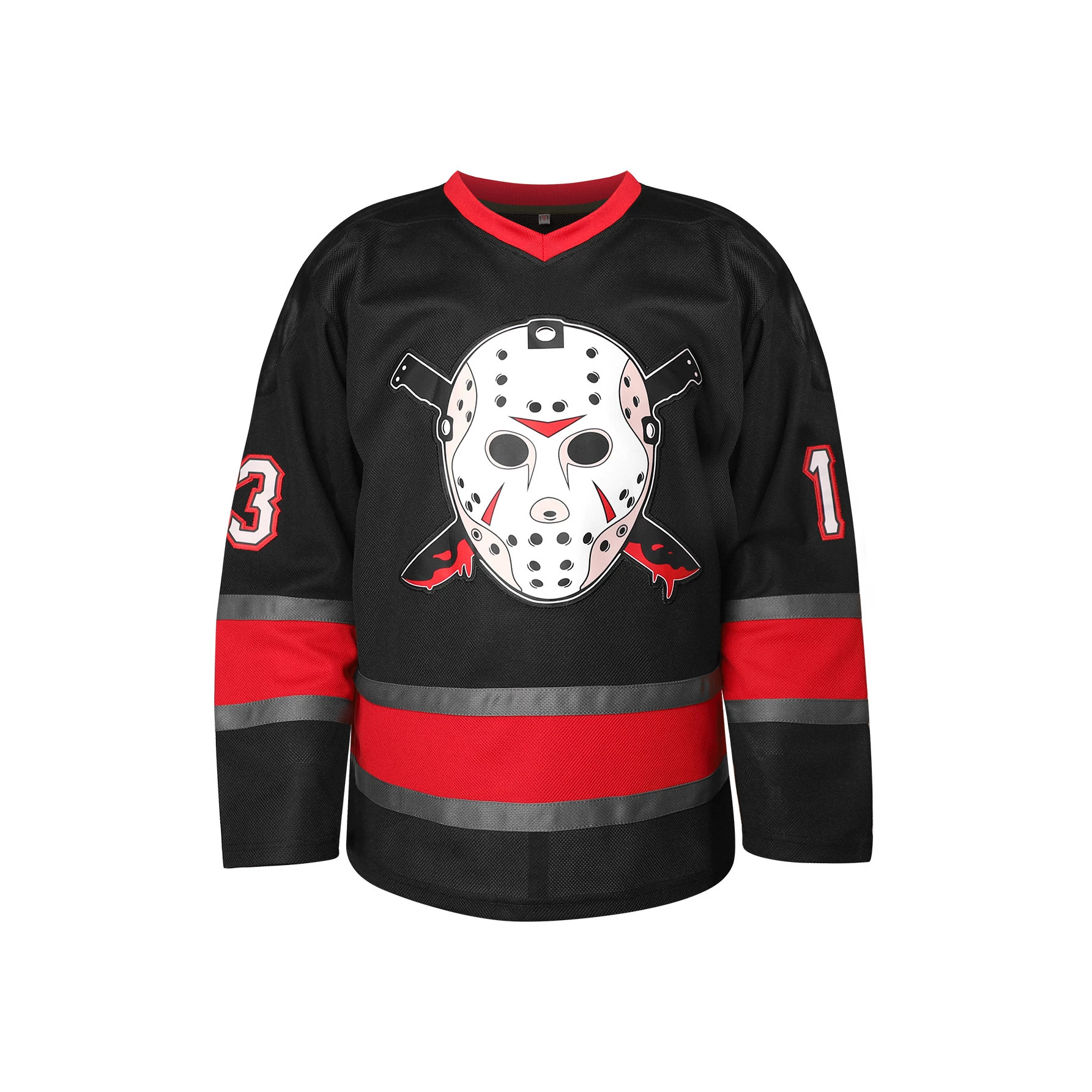 【Default High-Quality Fabric】3D Printing Cross-Border Amazon Men's Outdoor Black Hockey Jersey