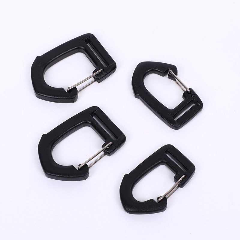 Accesorios de maletas de gancho de alambre de plástico correa de tejido elástica gancho de botón accesorios de ropa multifuncional montañismo llavero