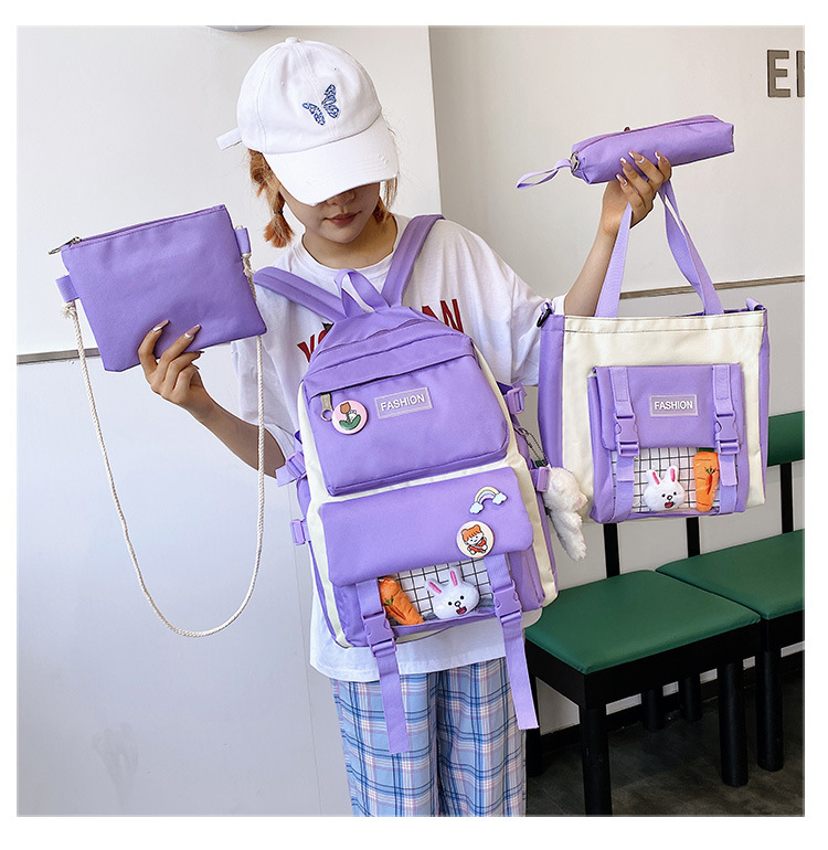 Wholesale Cartoon Pattern Large-capacity Handbag Backpack Messenger Bag Four-piece Set Nihaojewelry display picture 5