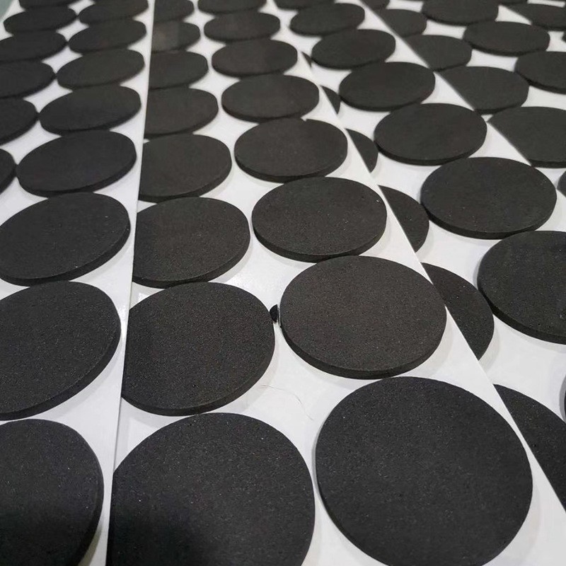 圆形强粘胶 直径20MM防震防滑EVA垫 双面带胶挂沟白色PE胶垫