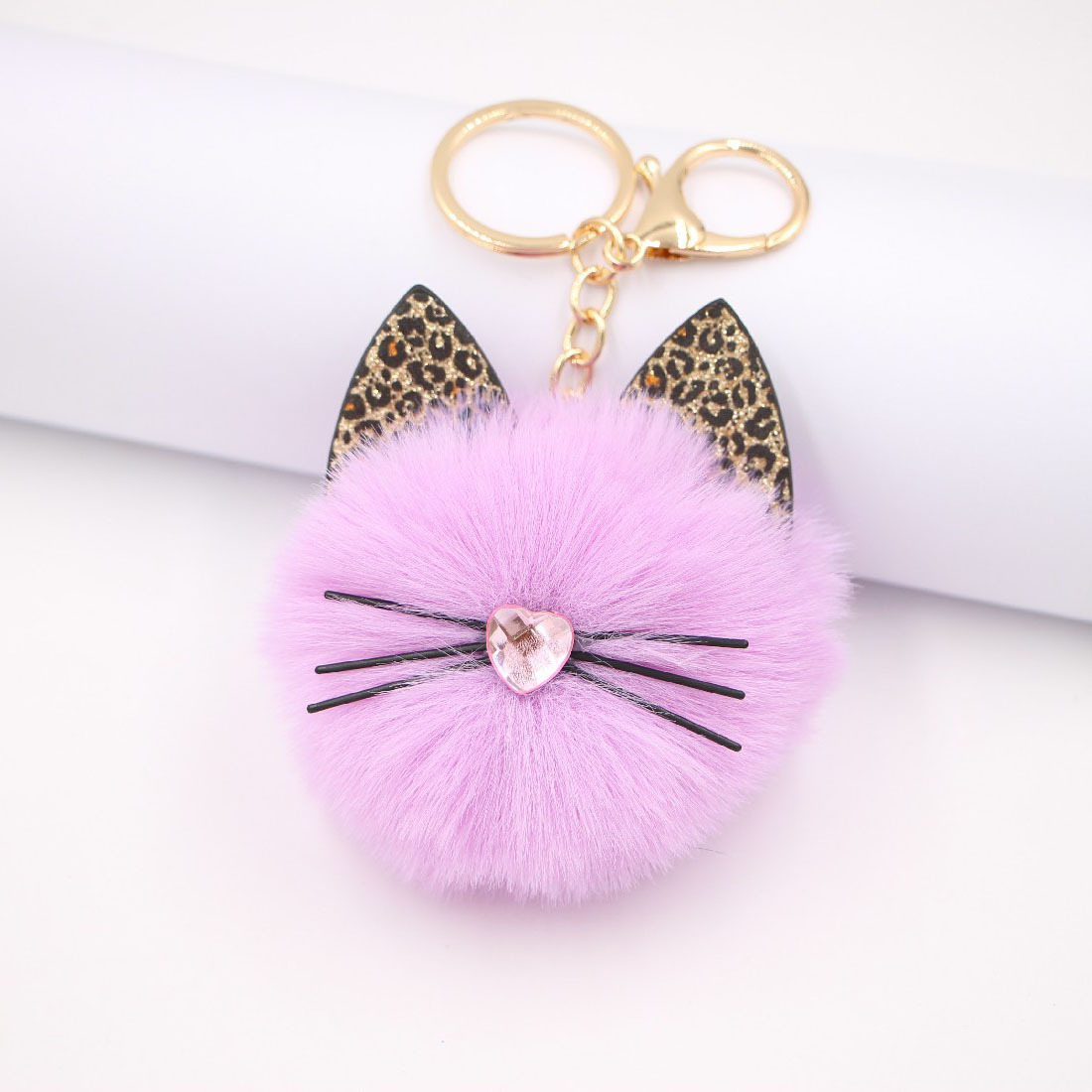 Leopard Cat Beard Plush Cat Paw Bag Pendant Keychain Diy Plush Custom Wholesale Ornaments display picture 2