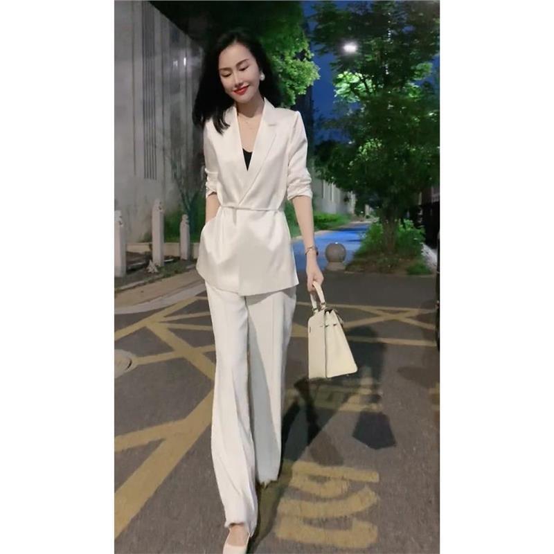 This year's popular summer suit women's thin suit jacket high sense light professional suit wide leg pants two-piece set
