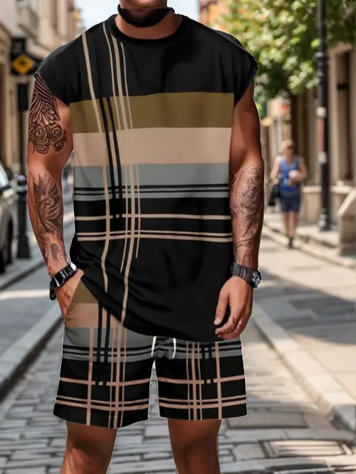 Men's Vest Set Skin Friendly Cool Summer Not Stuffy Or Sweaty Clothing_viptrois.com