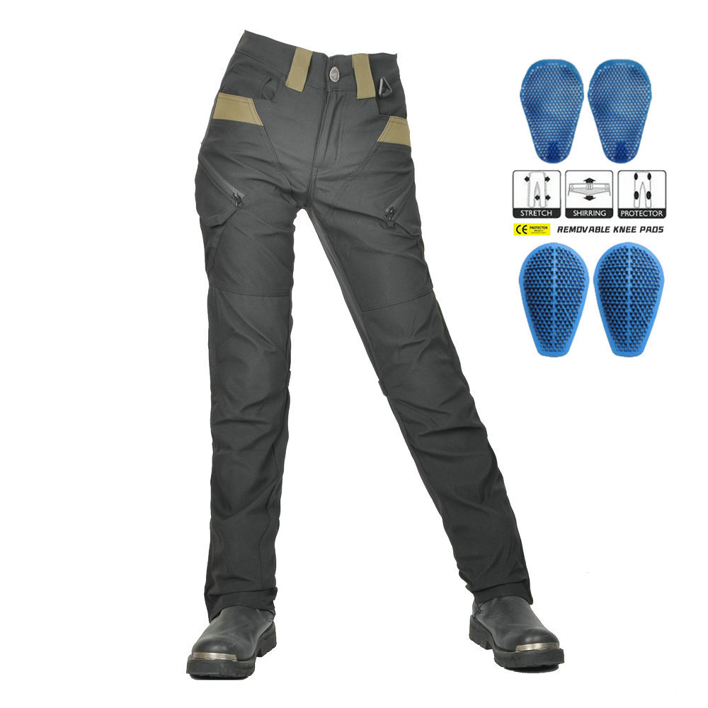 Pantalones de ciclismo de motocicleta VOLERO impermeables, a prueba de viento y transpirables de cintura alta para mujer, pantalones de motocicleta verde militar, protección de silicona