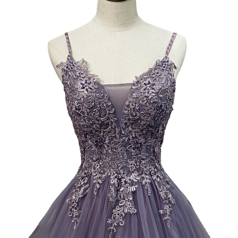 Vestido de noche de gasa colorida con tirantes, verano 2025, nuevo vestido sexy sin espalda con lazo, estilo hada del bosque, vestido de gasa para anfitrionas.