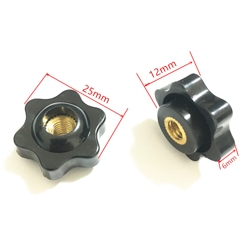 佛山江门深圳梅花螺母通孔 m6*25六角胶头铜芯穿孔螺母塑料头螺母