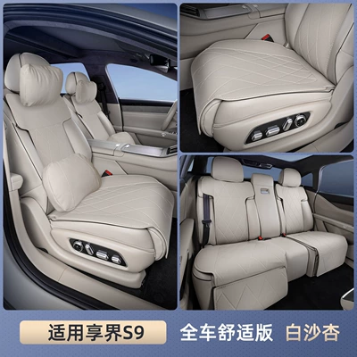 for exclusive world S9 cushion: Seat cushion, seat cover - xiangjie-s9-baisha-apricot-full-car-deluxe-edition-headrest2-lumbar-support2