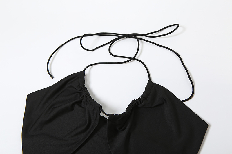 Autumn Winter Women Clothing Sexy Halter Backless Camisole Hollow Out Cutout Split Skirt Set Women