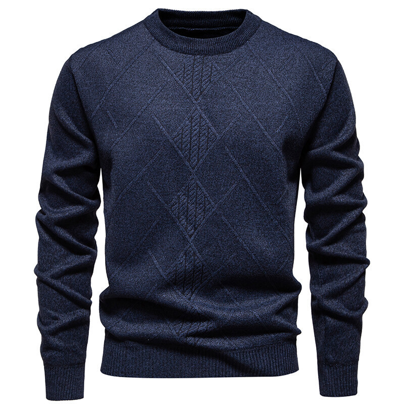 Sweater Men's Autumn and Winter Velvet Thickened Round Neck Sweater Middle-Aged and Elderly Autumn and Winter Bottoming Shirt