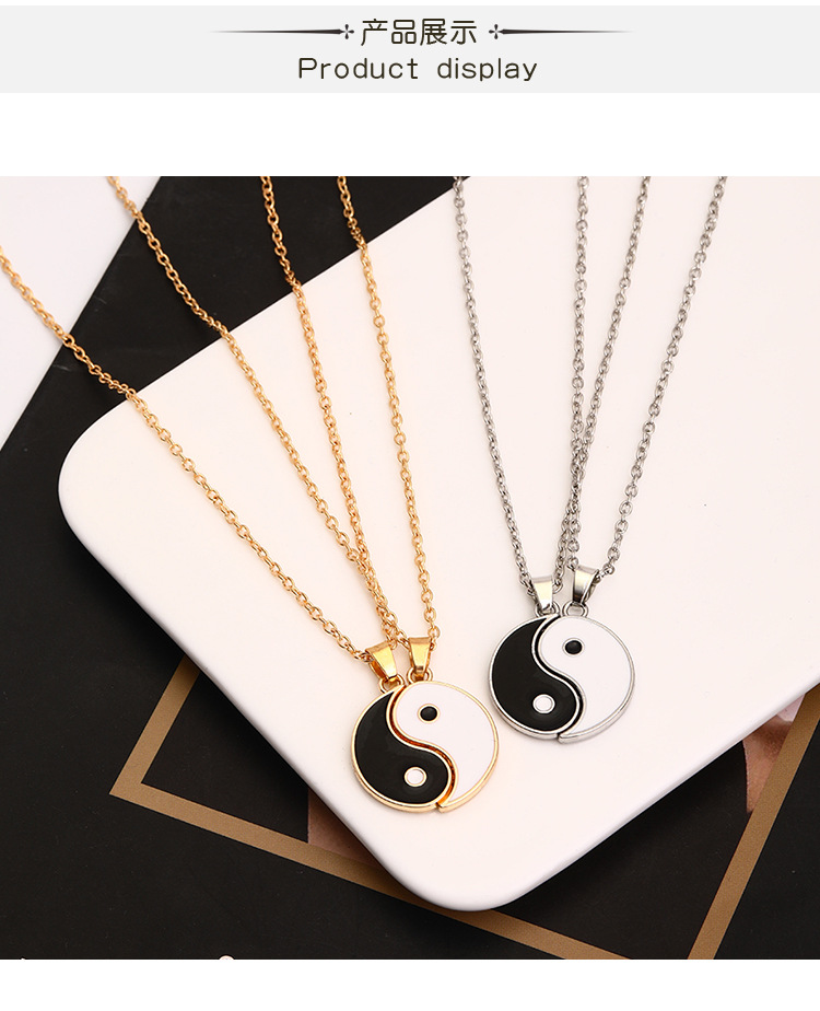 Amazon New Drop Oil Necklace Taichi Pattern Pendant Necklace European and American Fashion Geometry 