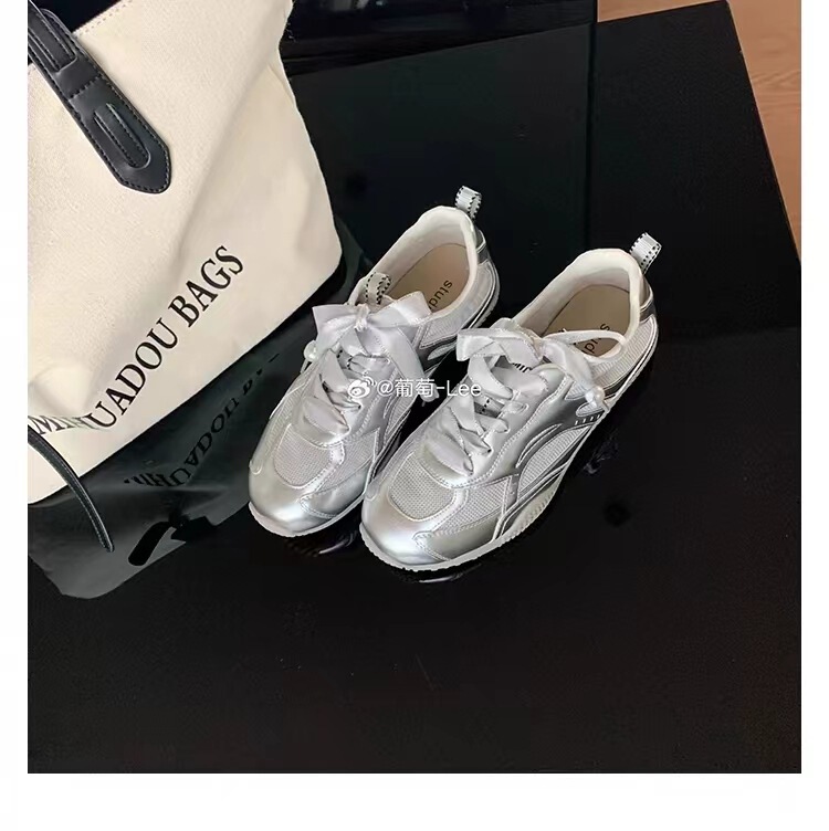 Grape Mom's Same Style Souffle ~ Waffle Mesh Breathable Ballet Sports Casual Shoes for Women, German Training Genuine Leather Cortez Shoes