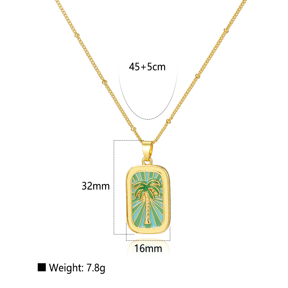11g Weight Copper Pendant Material Pendant Necklace Classification Copper Chain Material Franco Chain Wheat Chain Spiga Chain Chain Type 1 Piece Quantity Daily, Street Occasion Copper Material Coconut Tree, Flower Pattern All Seasons Season Women's Gender Vintage Style, Classic Style Style Wholesale Jewelry Vintage Style Classic Style Coconut Tree Flower Copper Pendant Necklace Franco Chain Wheat Chain Spiga Chain 1