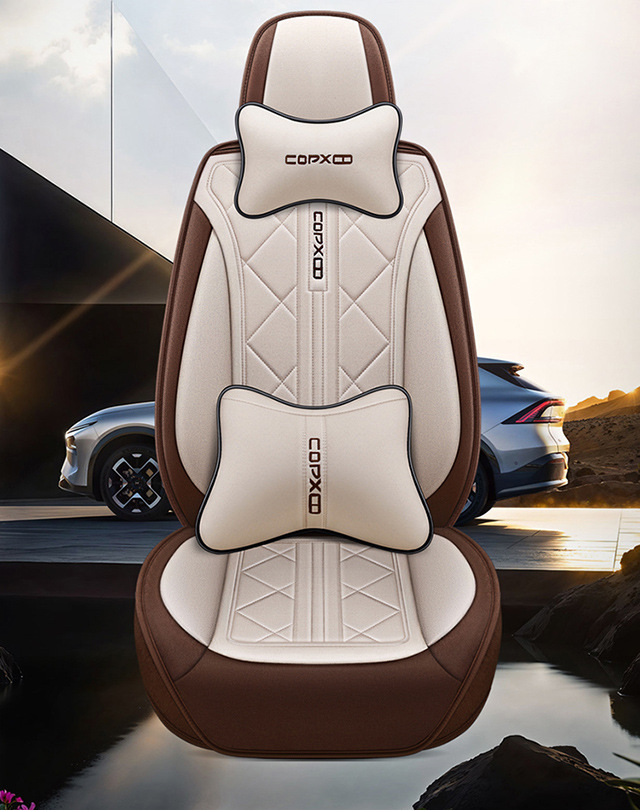 Cross-Border Car Seat Covers for Five Seats, Universal Full Surround, All-Season Cushion Covers, Linen Breathable Seat Covers, Seat Cushions