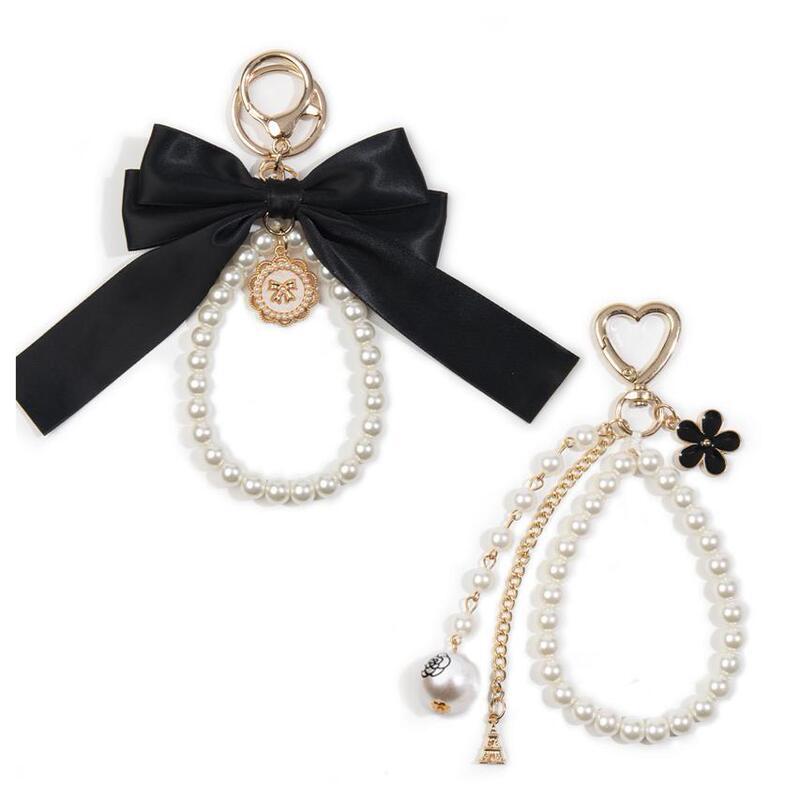 Bow Keychain Cute Keychain Wristlet Keychain Ribbon Pearl Bag Charm for Purse Handbags Backpack Bow Keychain Cute Keychain Wristlet Keychain Ribbon Pearl Bag Charm for Purse Handbags Backpack